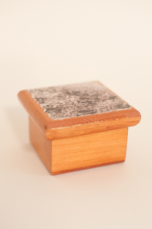 Lichen Pop Top Square Box Closed - 2.75x2.75x1.75 (bottom) 3.5x3.5x.75 (top)
