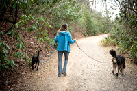 Emily and her pups - NC Arboretum - February 29, 2024
