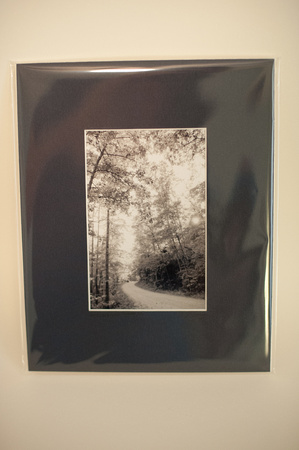 Bent Creek Trail in BW matted in dark blue - 4x6 matted to 8x10