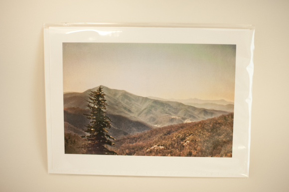 Vintage Mountain View Signed Art Card - 4x6 print on 5x7 card