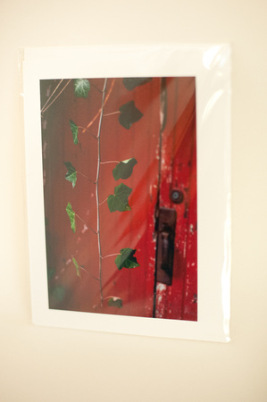 Red Door and Ivy Signed Art Card - 4x6 print on 5x7 card