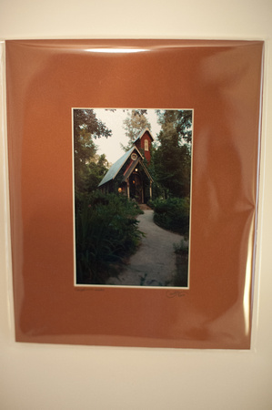 Chapel in the Woods matted in burnt sienna - 4x6 matted to 8x10